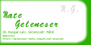 mate gelencser business card