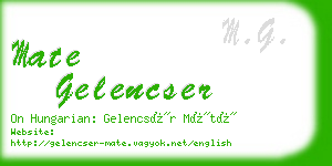 mate gelencser business card